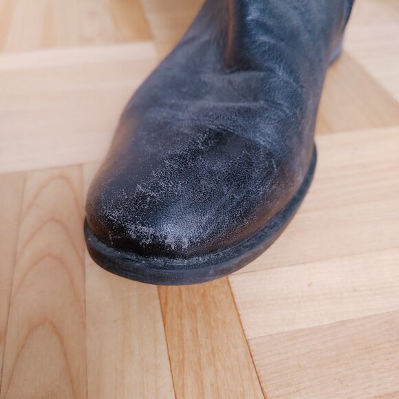 💯% Genuine Leather Over the knee Black Boots - low heels - size 36 - Picture 12 of 16